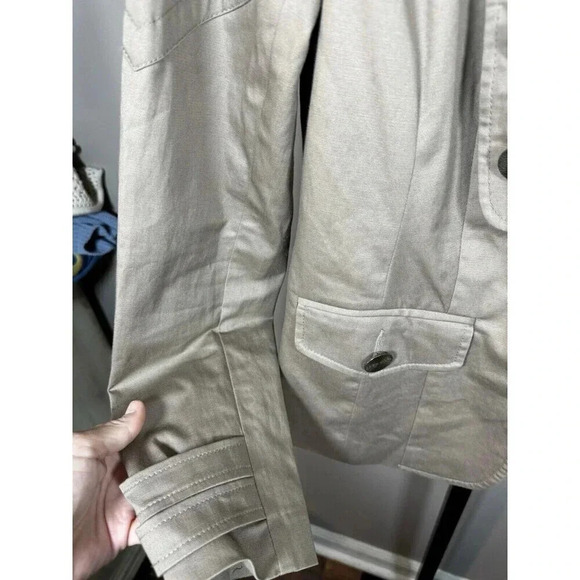 Trina Turk Size 2  Tan Beige Single Button Knit Blazer Small  Jacket NICE - Picture 3 of 7